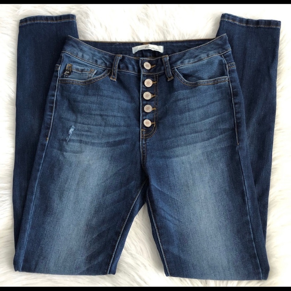 KanCan High Rise Exposed Button Fly Jeans Size 27